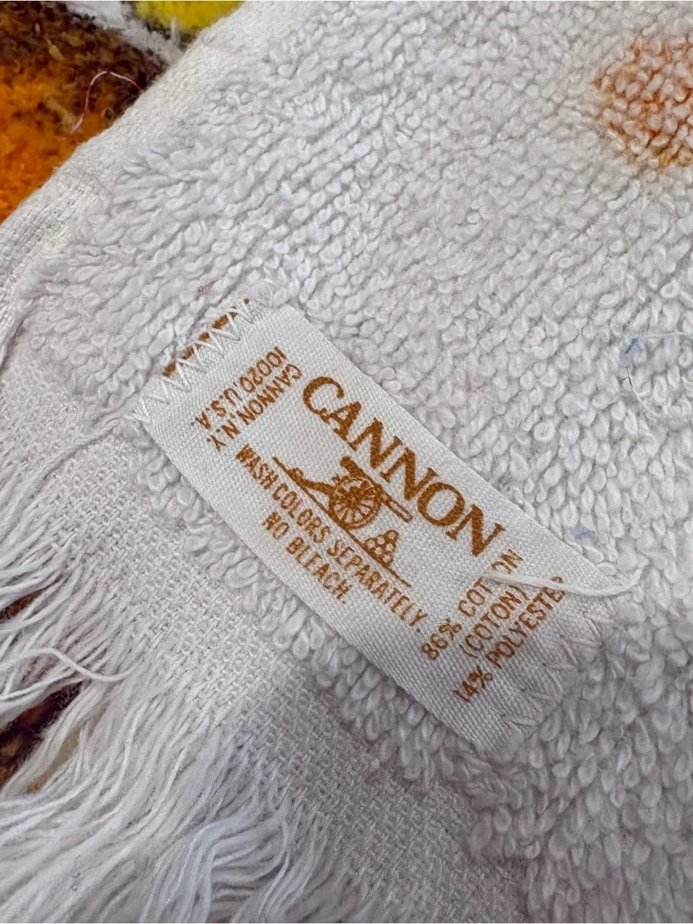 Vtg 70's Mushroom Cannon Kitchen Hand Towel Dish USA Cotton Terry Cloth MCM
